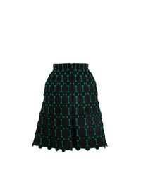 Jupe courte Azulejos en maille - Noir & Vert