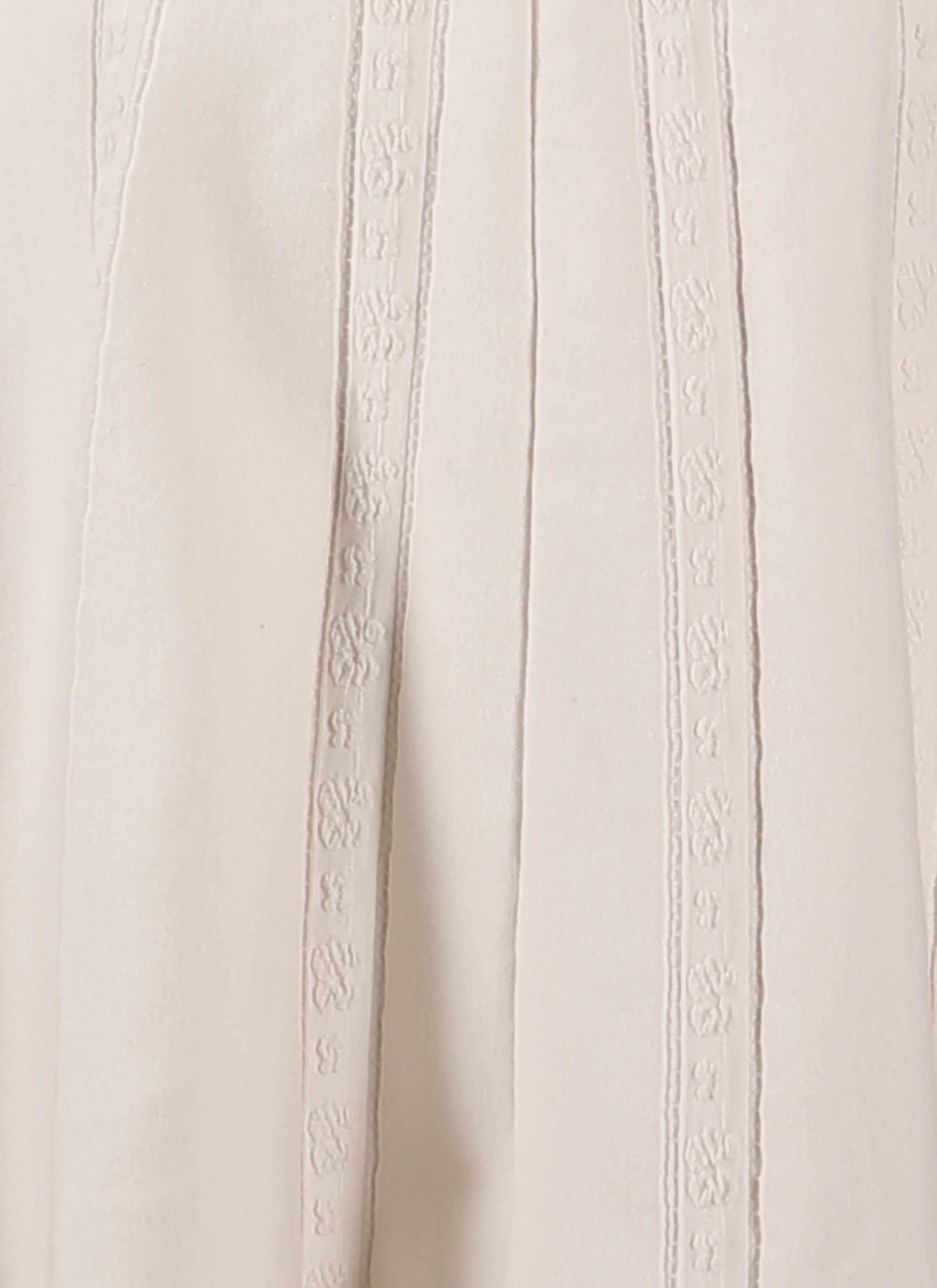 Robe longue à manches courtes Girandole en laine - Blanc Nacre