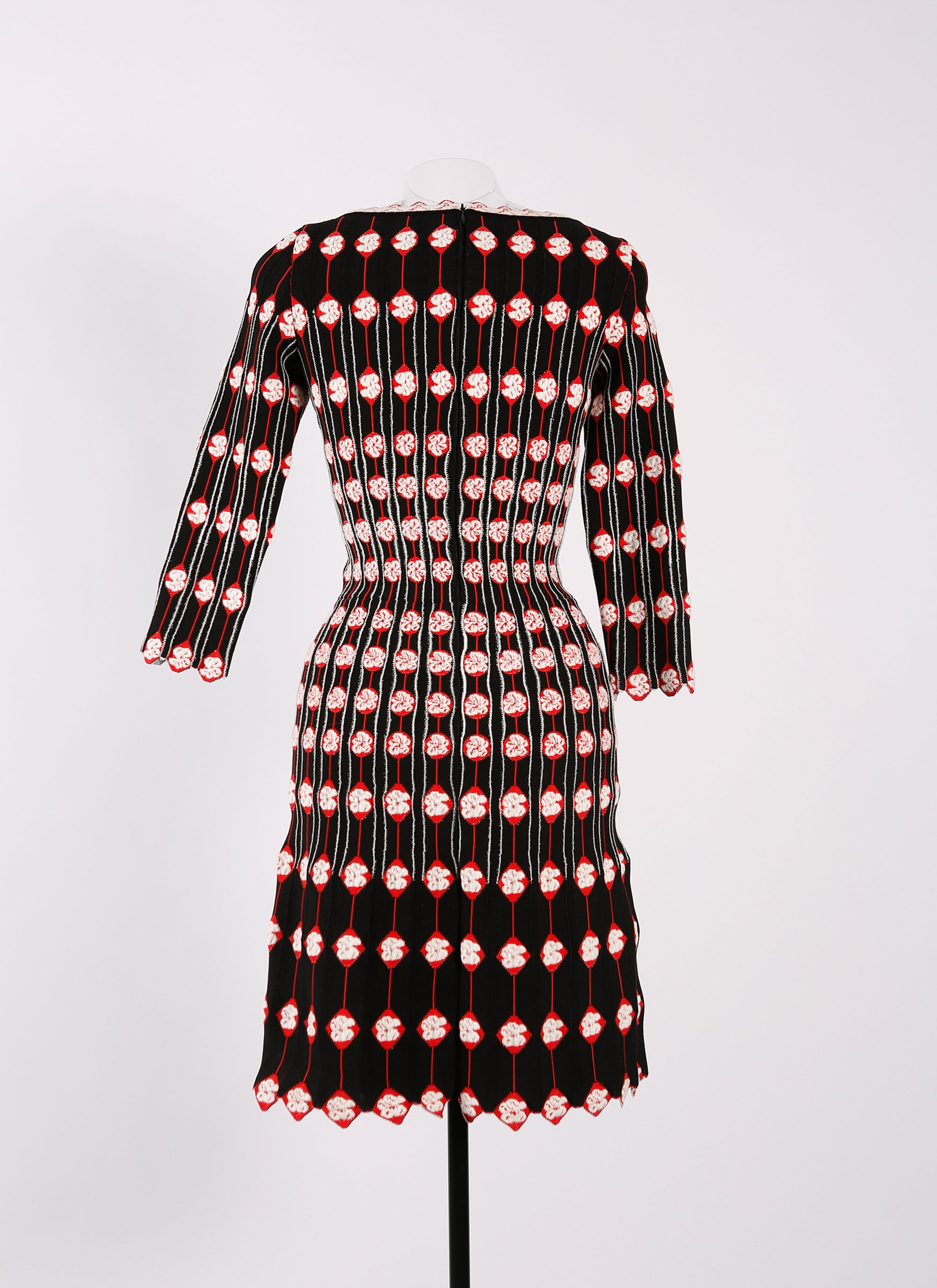 3/4 sleeve short dress Porcelain knit - Multicolour Vanilla