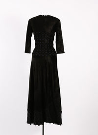Robe longue à manches 3/4 Azulejos - Noir & Nuit