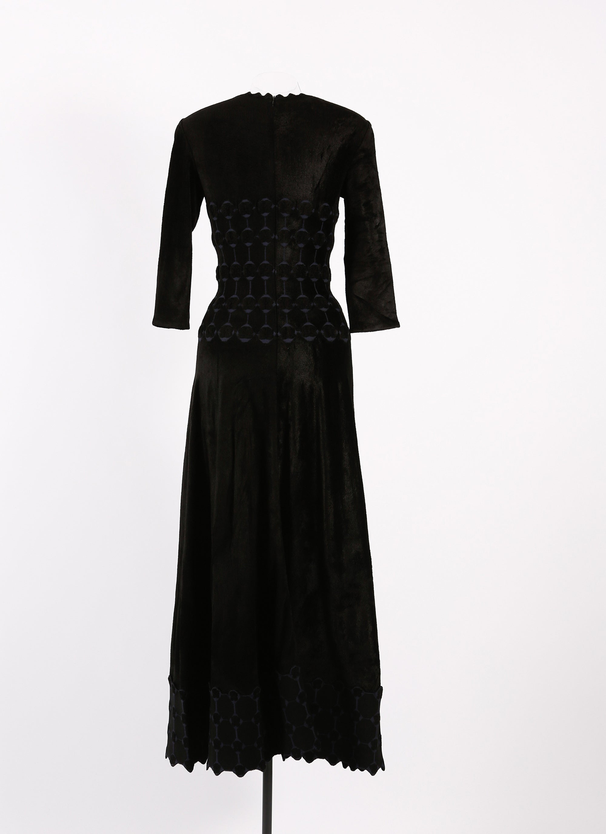 Robe longue à manches 3/4 Azulejos - Noir & Nuit