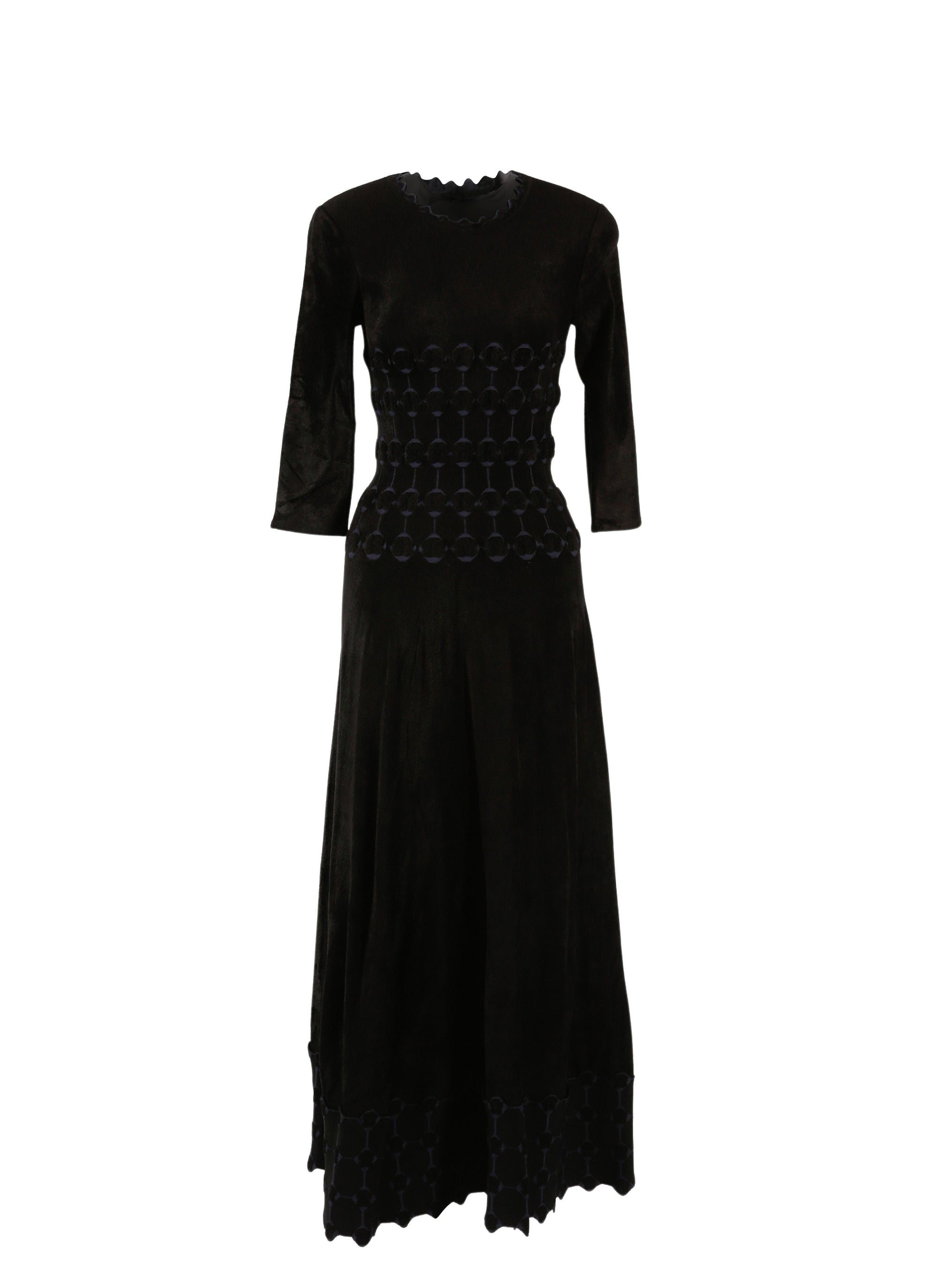 Robe longue à manches 3/4 Azulejos - Noir & Nuit