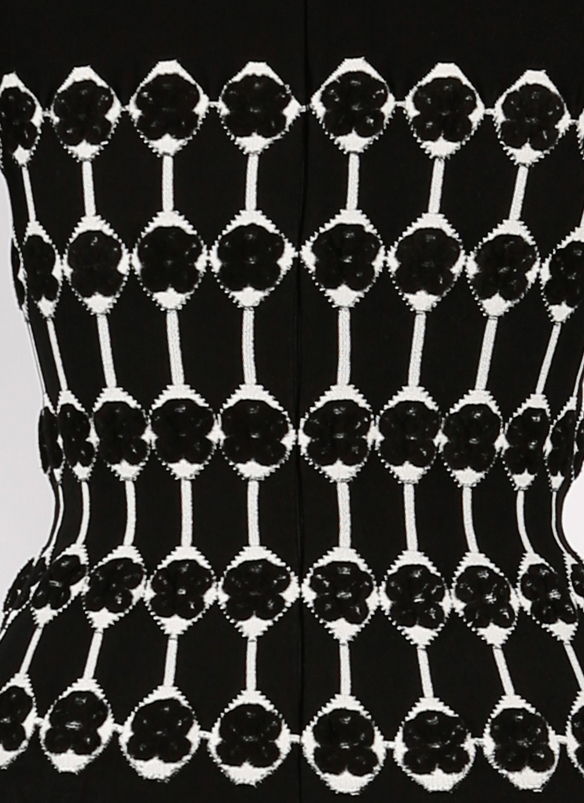 Robe droite à manches 3/4 Azulejos en maille - Noir & Blanc