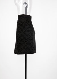 Short skirt in suede leather - Black