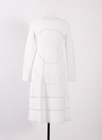 Guarani knitted long sleeve dress - Optic White