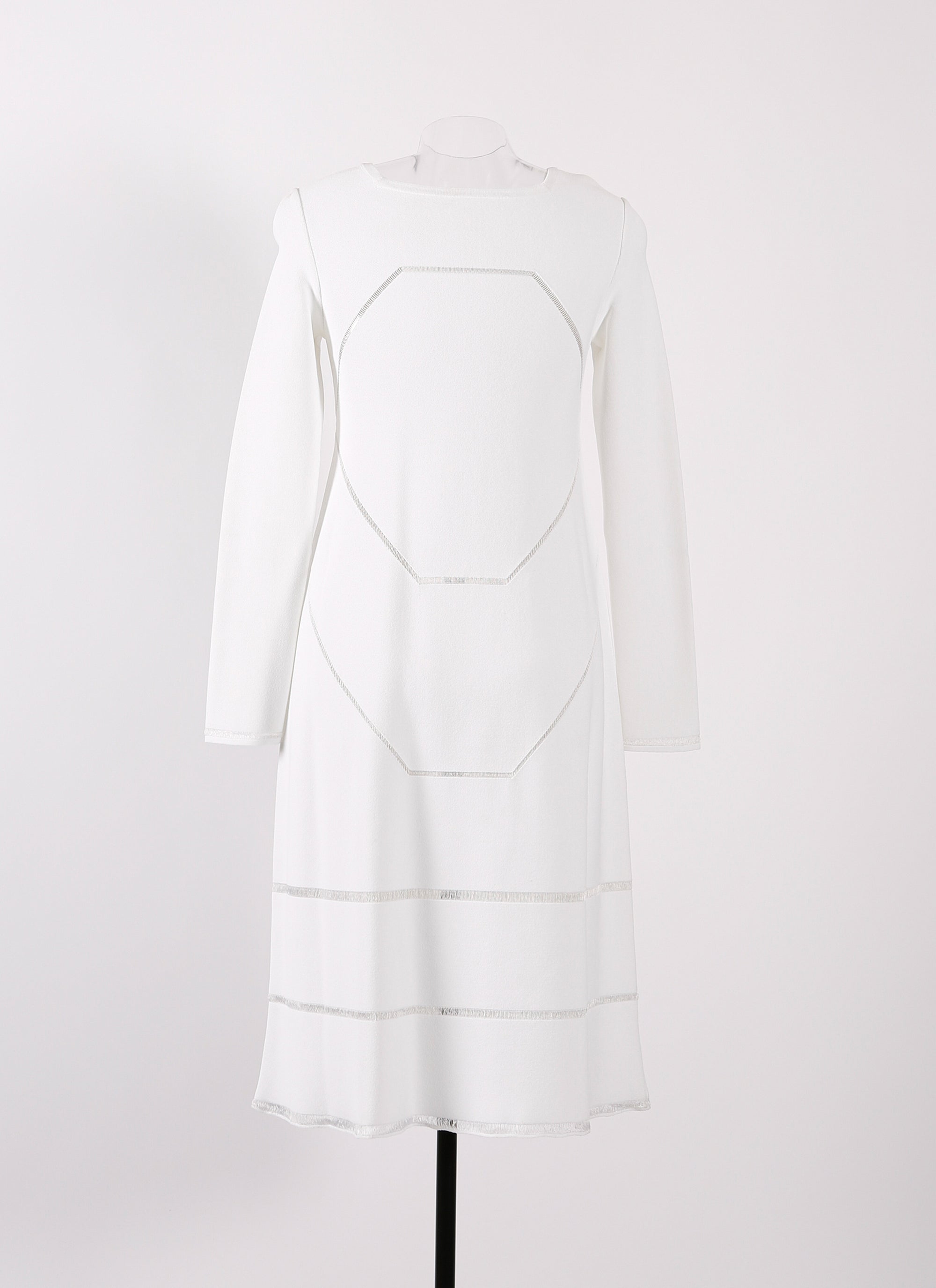 Guarani knitted long sleeve dress - Optic White