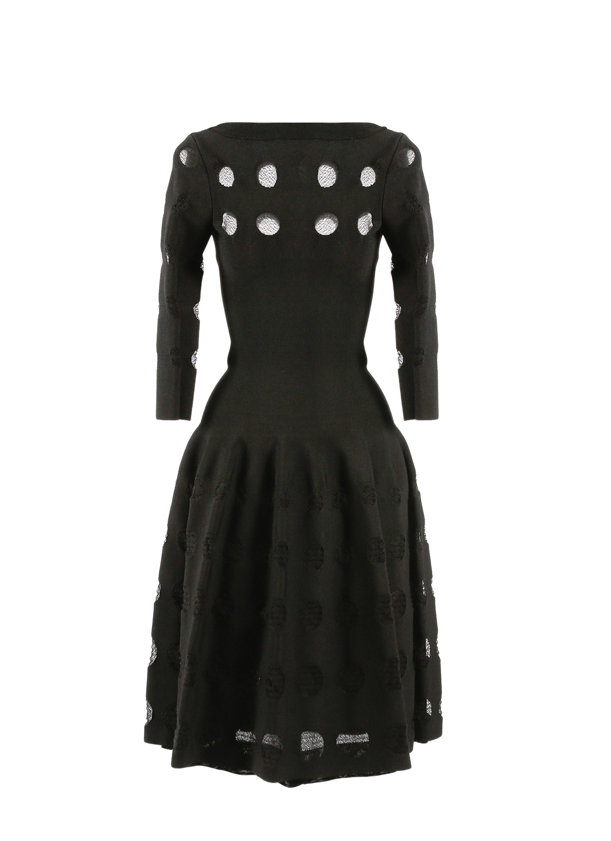 Atlas knitted long sleeve dress - Black