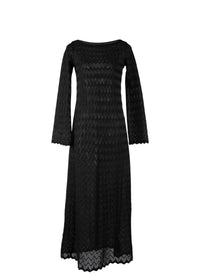 Long-sleeved lace dress - Black