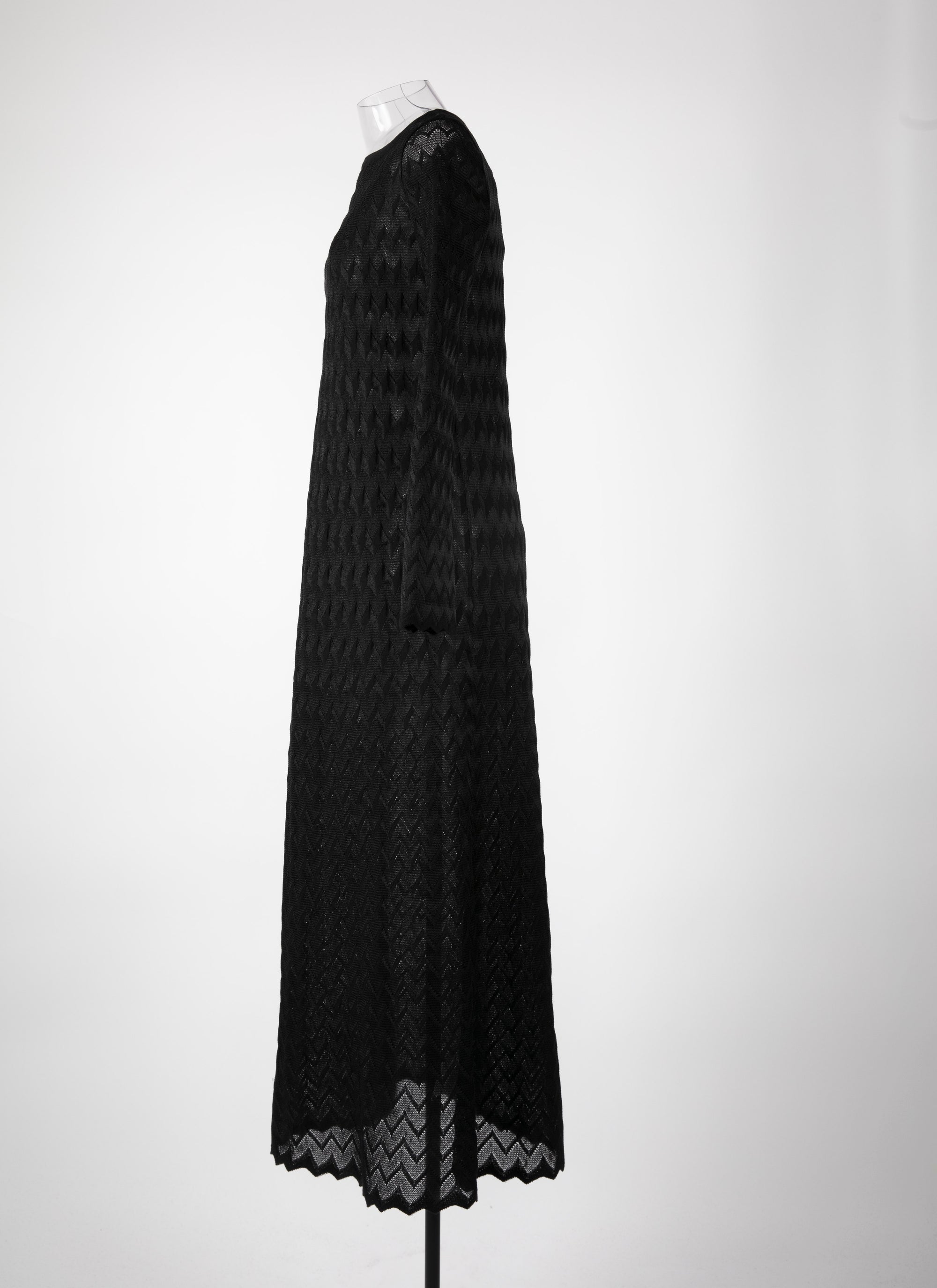 Long-sleeved lace dress - Black