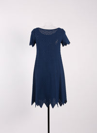 Robe à manches courtes Jamaica en maille - Marine