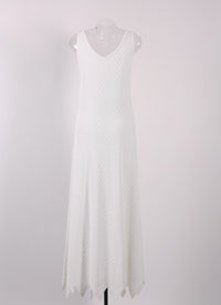 Jamaica knitted sleeveless dress - Optic White