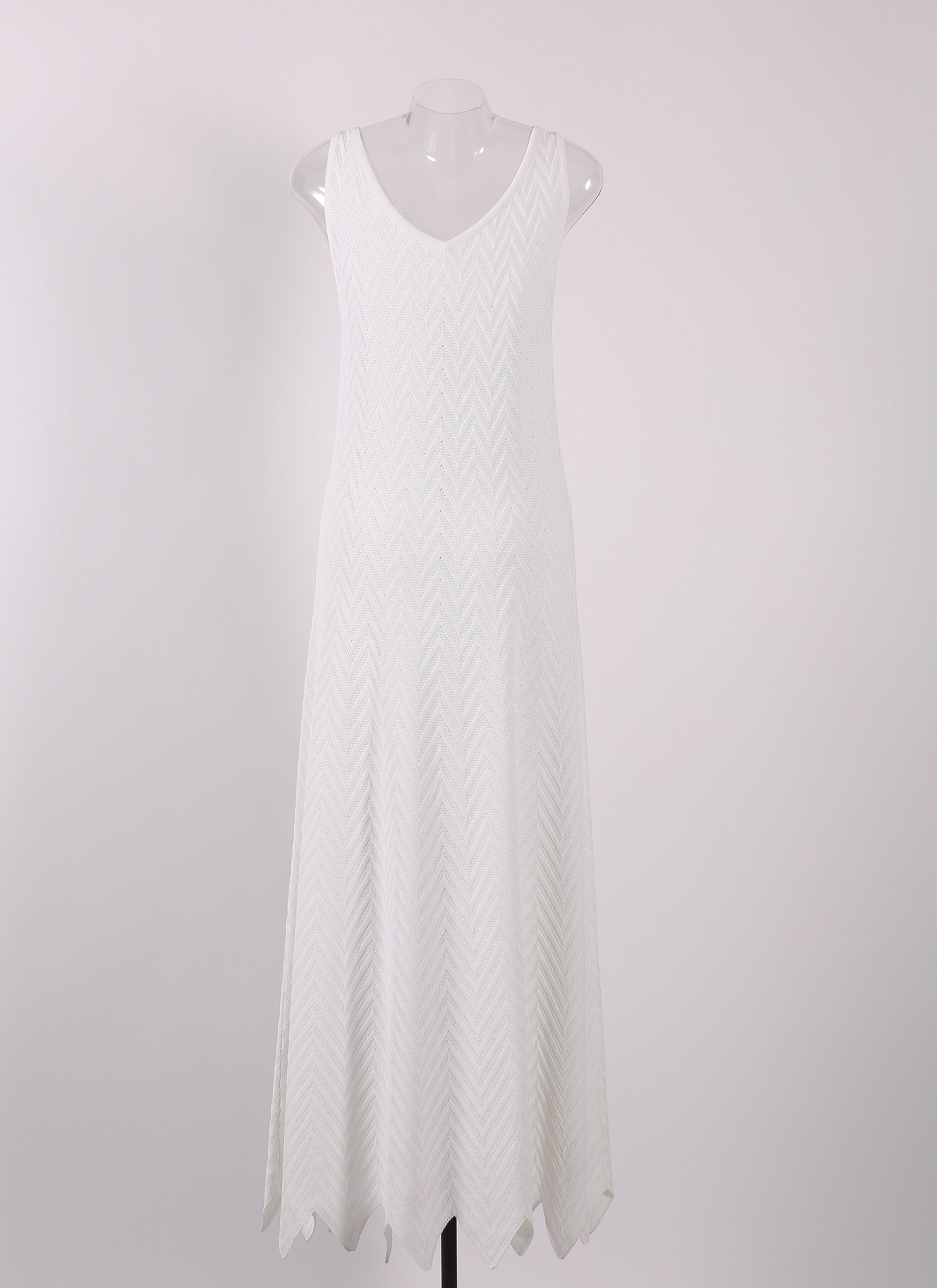 Jamaica knitted sleeveless dress - Optic White