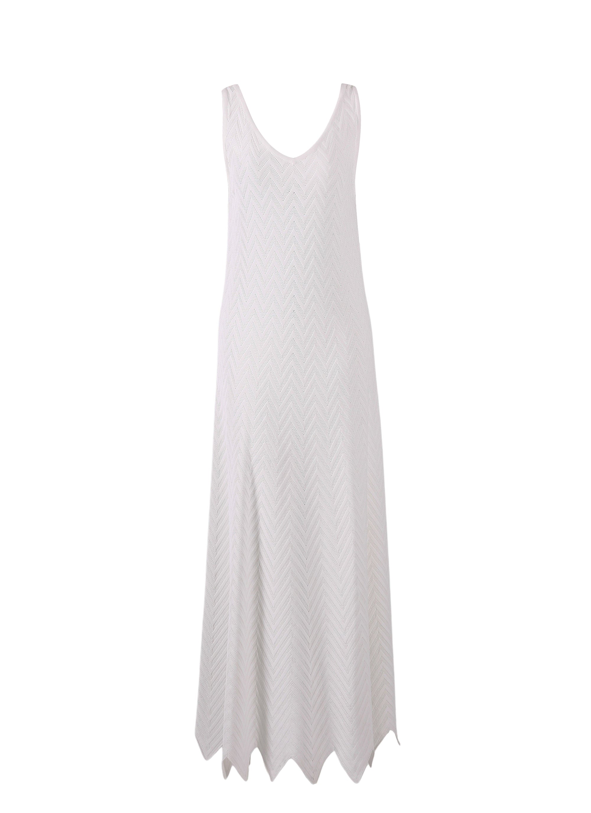 Jamaica knitted sleeveless dress - Optic White
