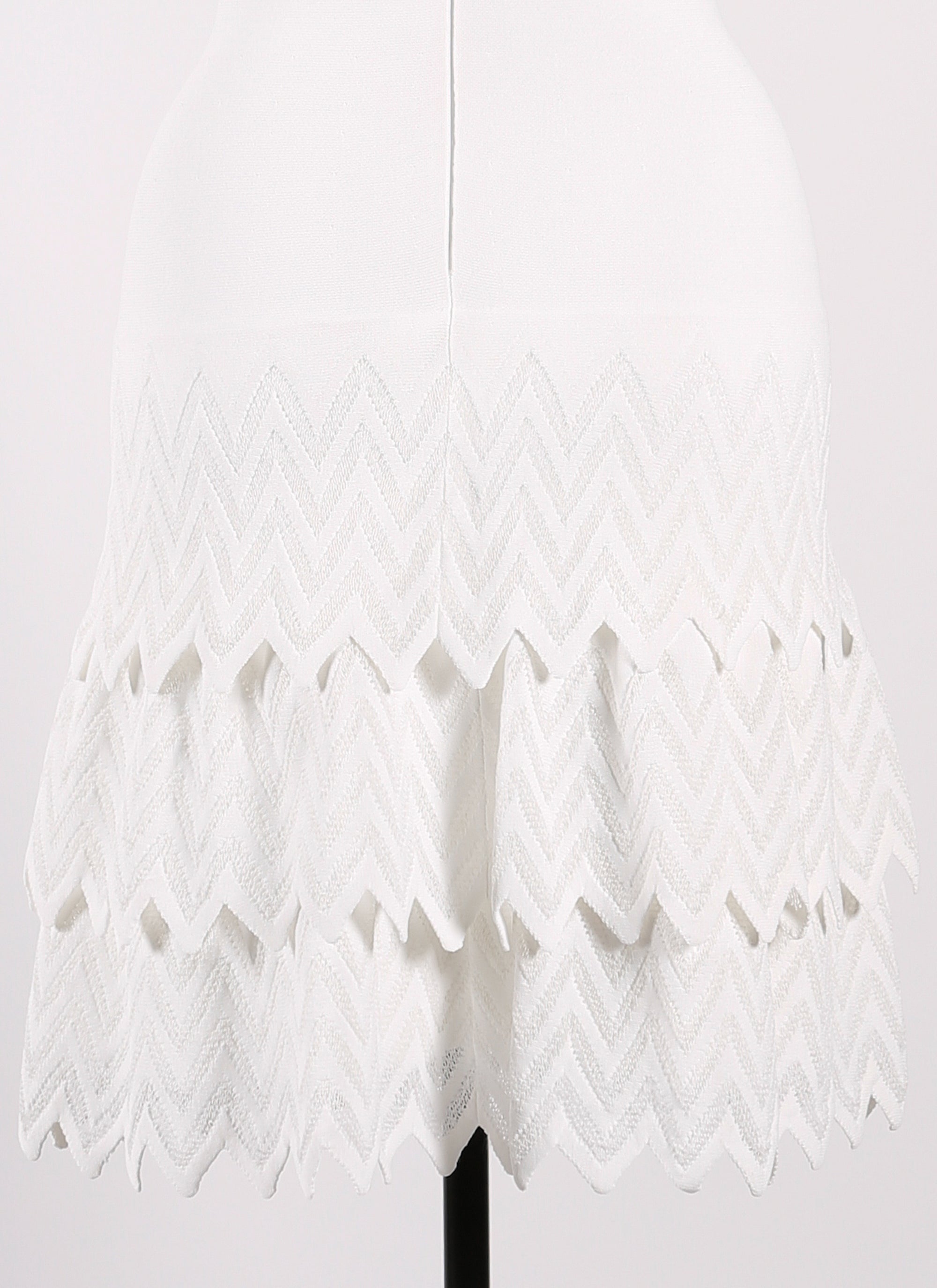 Robe à manches courtes à volants en maille - Blanc Optique