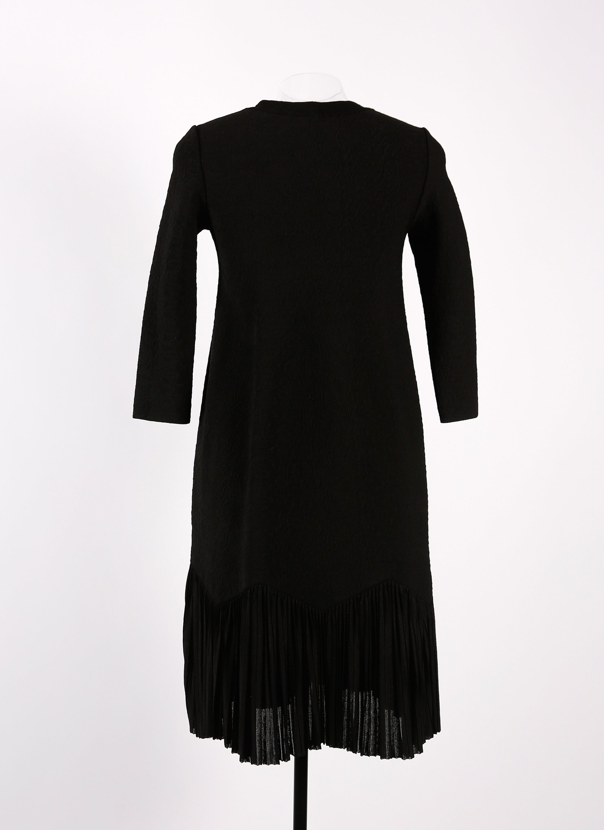 Robe courte à manches longues à volants en maille - Noir