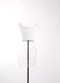 Top sans manches en rafia - Blanc Optique