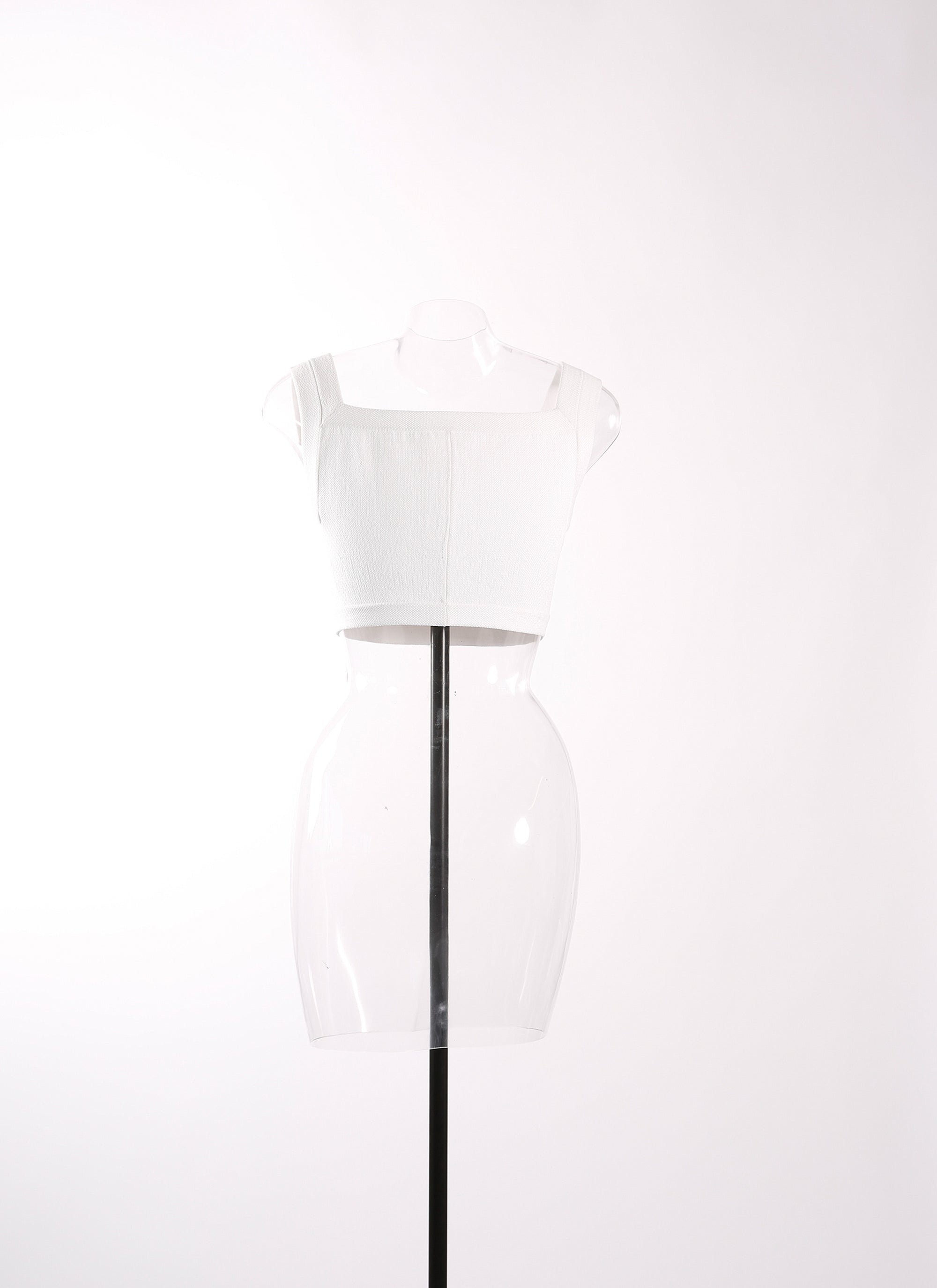 Top sans manches en rafia - Blanc Optique