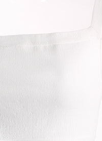 Top sans manches en rafia - Blanc Optique