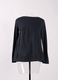 Pull à manches longues en maille - Bleu Nuit