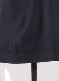 Pull à manches longues en maille - Bleu Nuit
