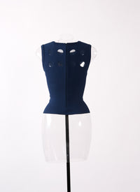 Pull sans manches Atlas en maille - Marine