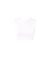 Pull sans manches à motif rosace en maille - Blanc Optique