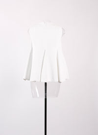 Pull sans manches piqué en maille - Blanc Optique