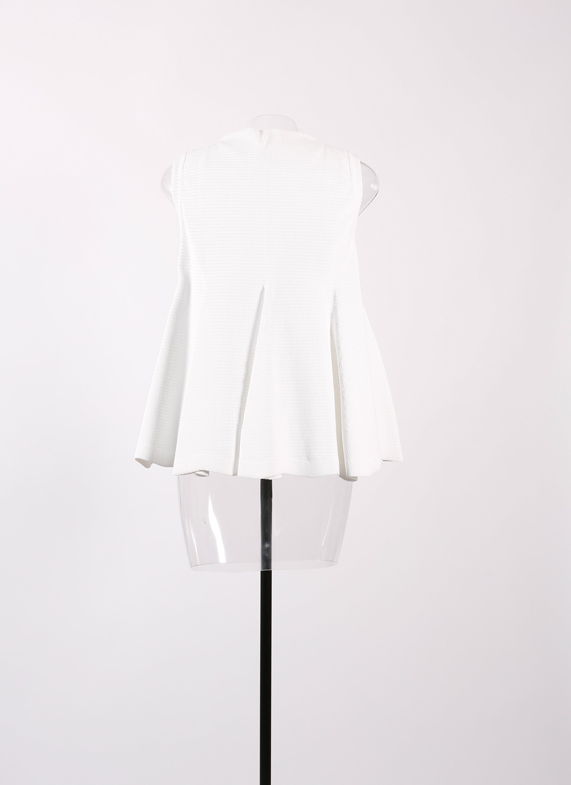 Pull sans manches piqué en maille - Blanc Optique