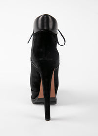 Bottines à plateforme haute en velours - Noir