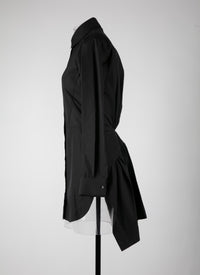 Long sleeve poplin shirt - Black
