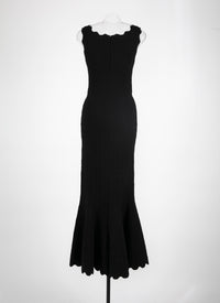 Robe longue sans manches Lotus - Noir