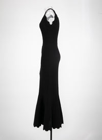 Robe longue sans manches Lotus - Noir