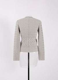 Candy long sleeve jumper in wool - White & Black