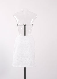 Embroidered skirt - White