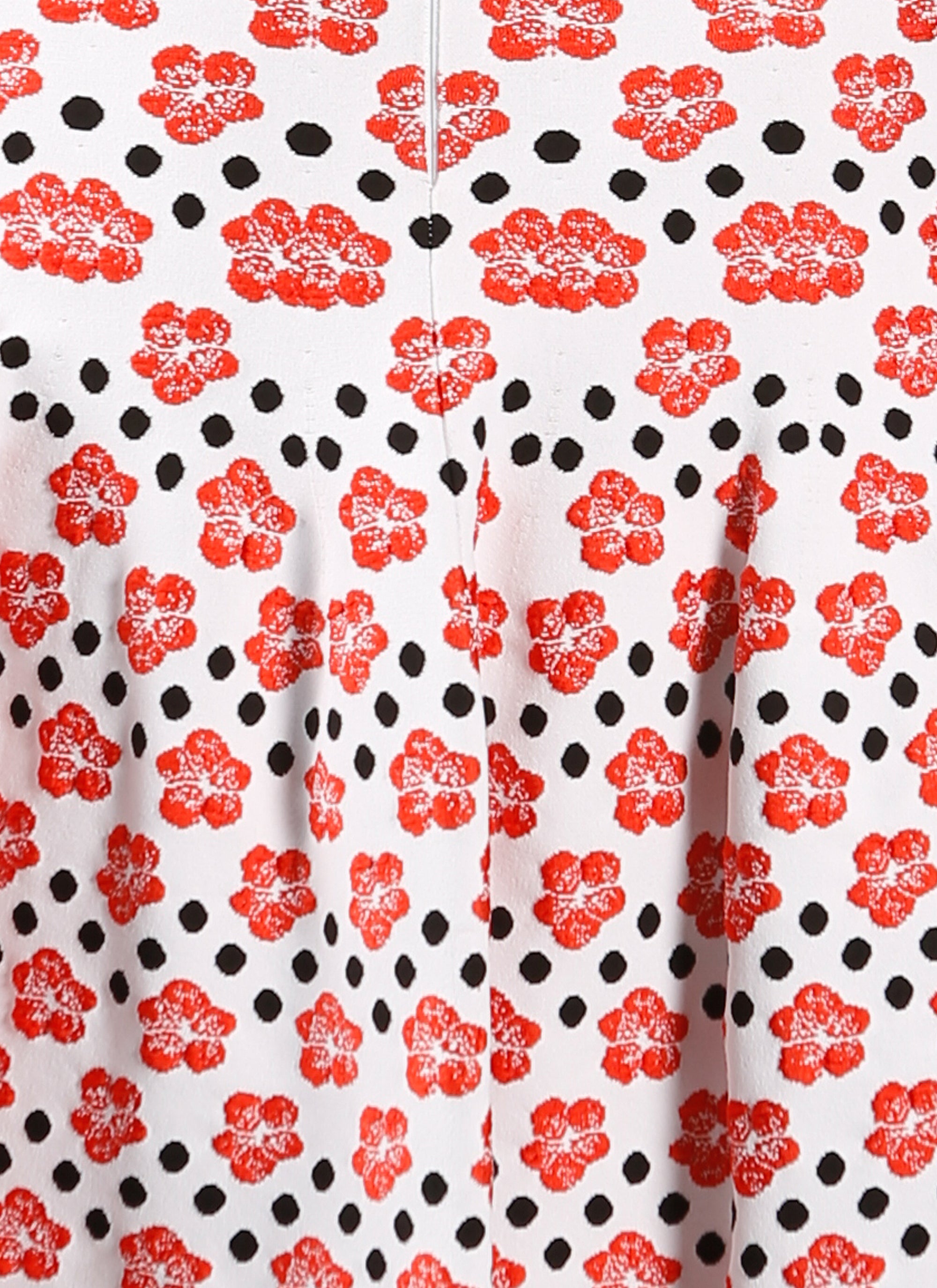Jupe mini Orchidée en maille - Blanc & Rouge
