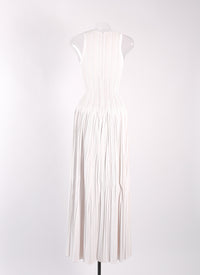 Mesh Mistral sleeveless dress - White & Flesh