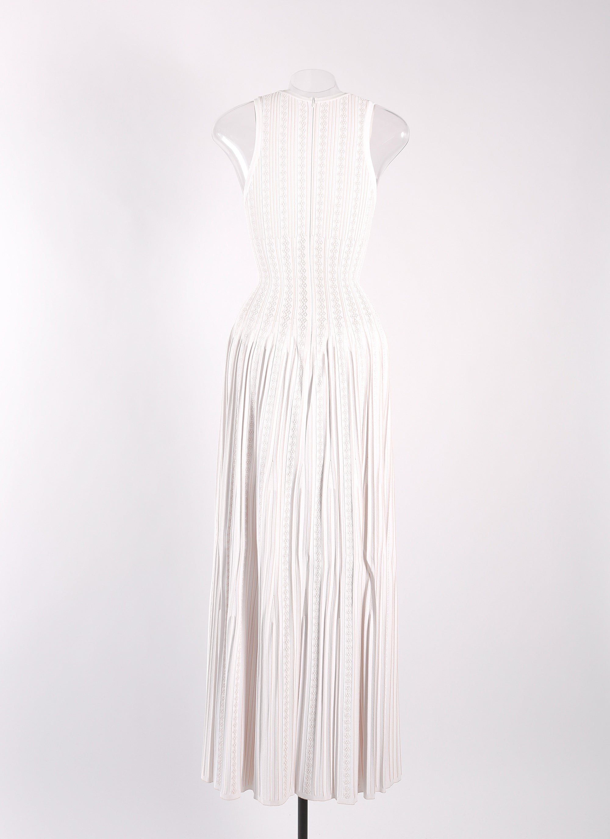 Mesh Mistral sleeveless dress - White & Flesh