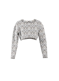 Aster knitted long sleeve jumper - White & Black