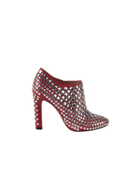 Studded platform ankle boots in leather - Lacquer