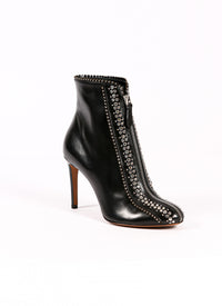 Studded boots in smooth leather - Black