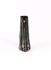 Studded boots in smooth leather - Black