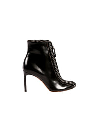 Studded boots in smooth leather - Black