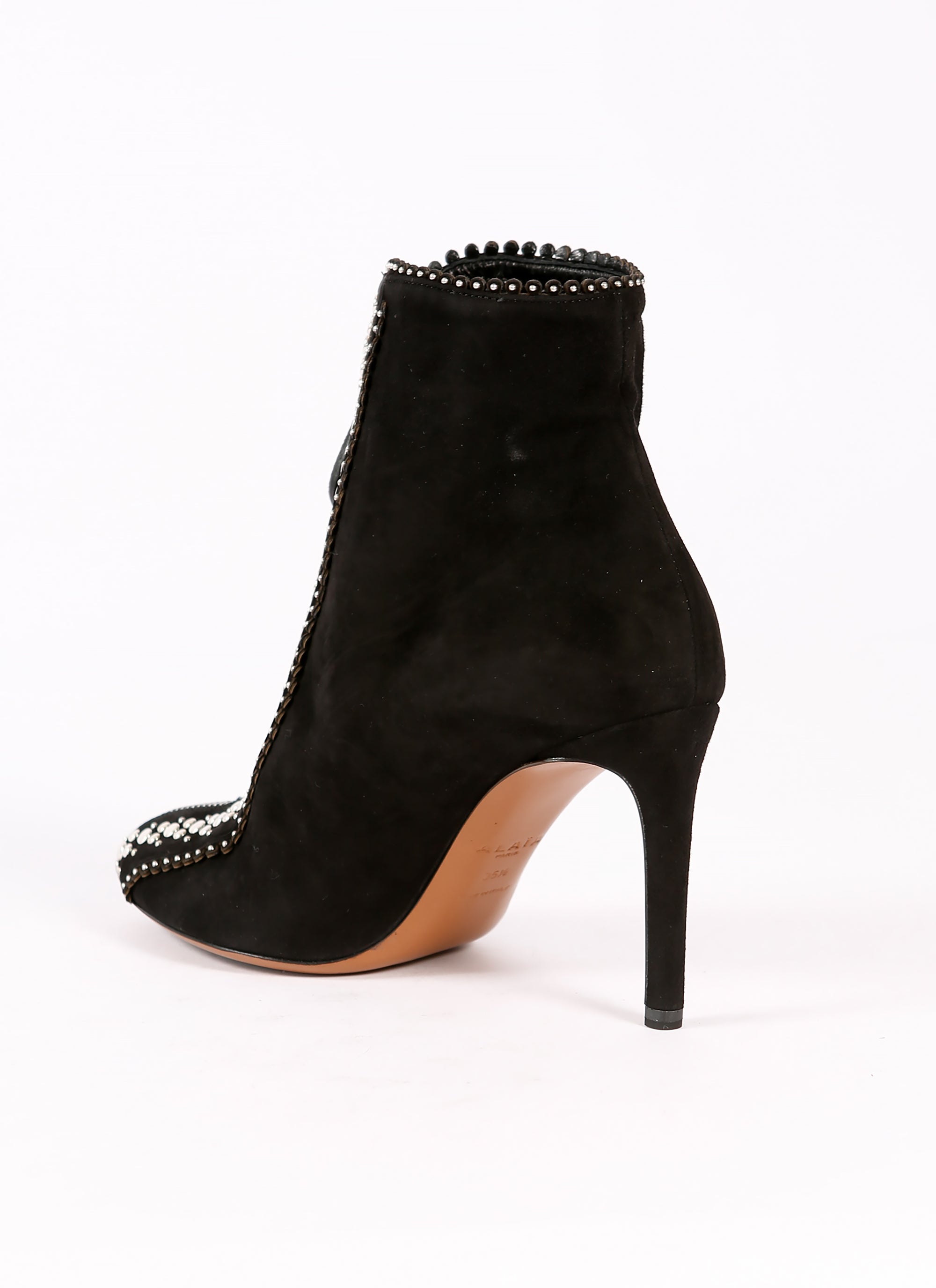 Bottines à clous en cuir - Noir
