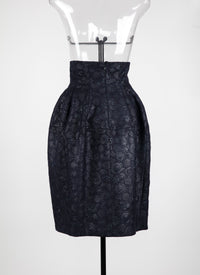 Wool draped volume skirt - Night
