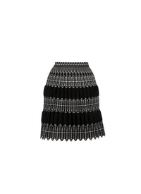 Jupe Sidi Bou Said en laine - Noir & Ivoire