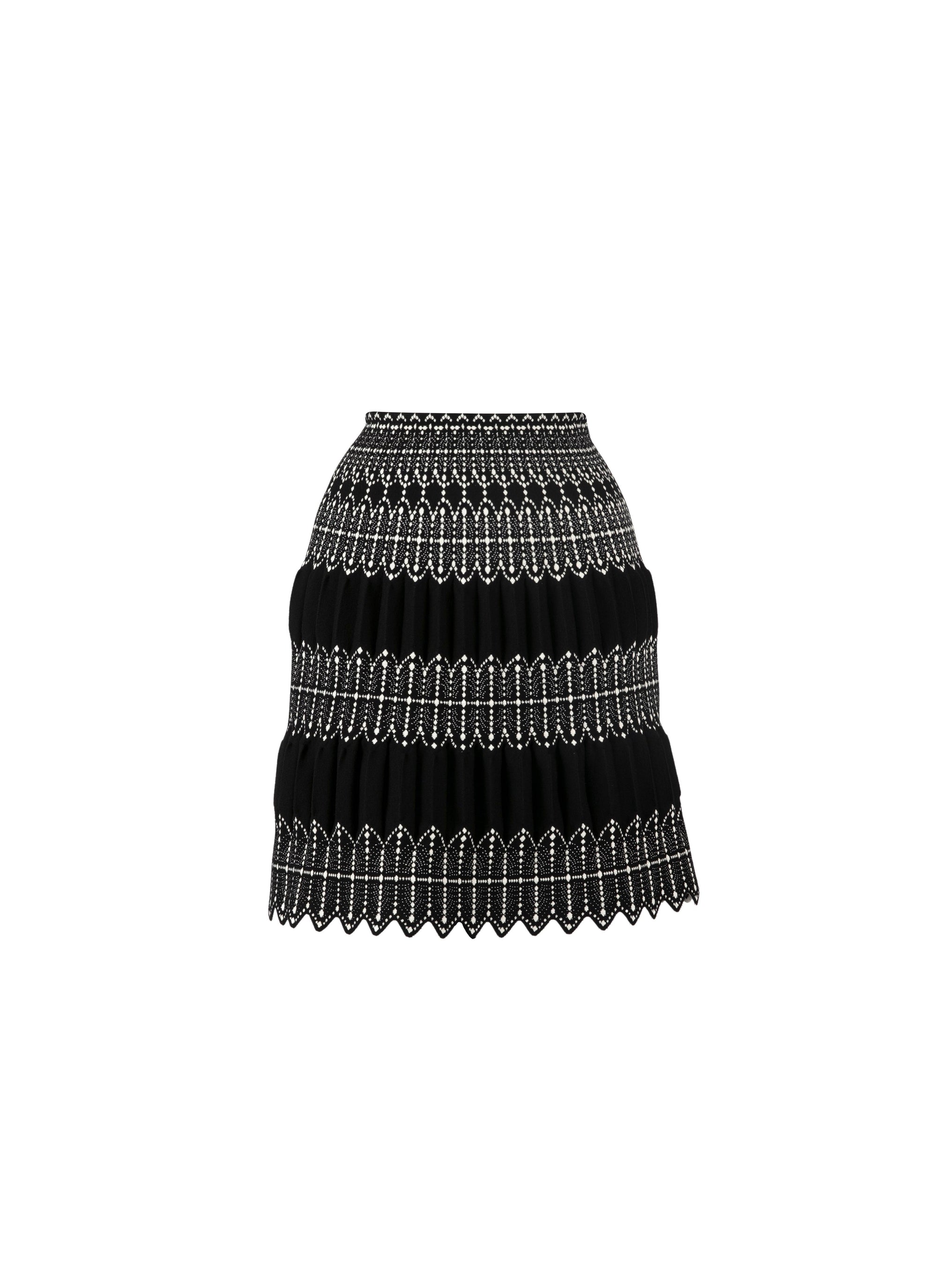 Jupe Sidi Bou Said en laine - Noir & Ivoire