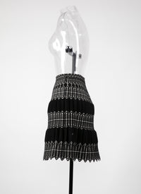 Jupe Sidi Bou Said en laine - Noir & Ivoire