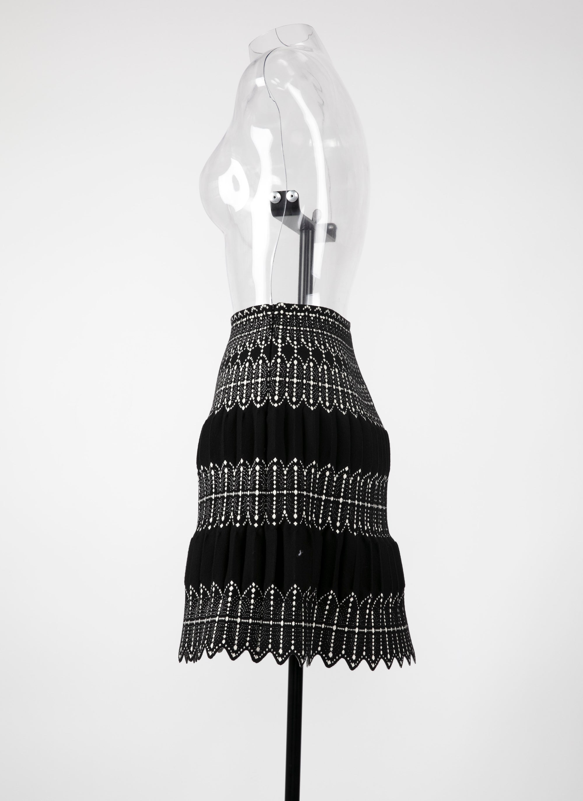 Jupe Sidi Bou Said en laine - Noir & Ivoire