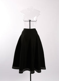 Jupe longue Tatoo en maille - Noir
