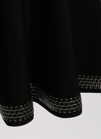 Jupe longue Tatoo en maille - Noir
